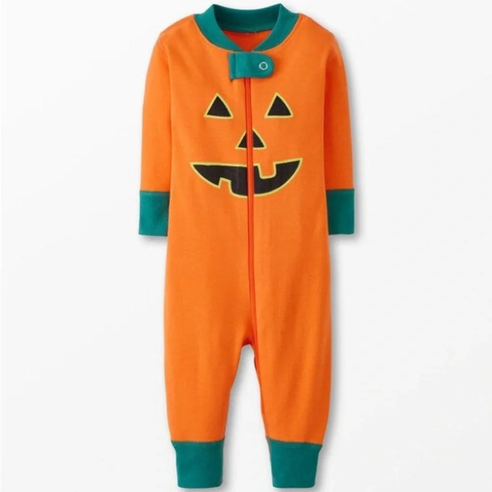 Hanna Andersson Baby Zip Sleeper Jack-O-lantern Halloween Pumpkin size 3-6 Month